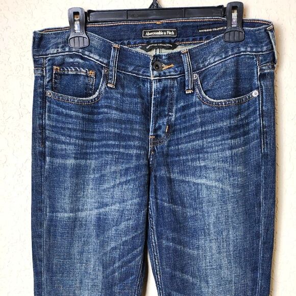 Abercrombie & Fitch Sequin Destroyed Boyfriend Straight Leg Jeans Size 26 - Picture 3 of 10